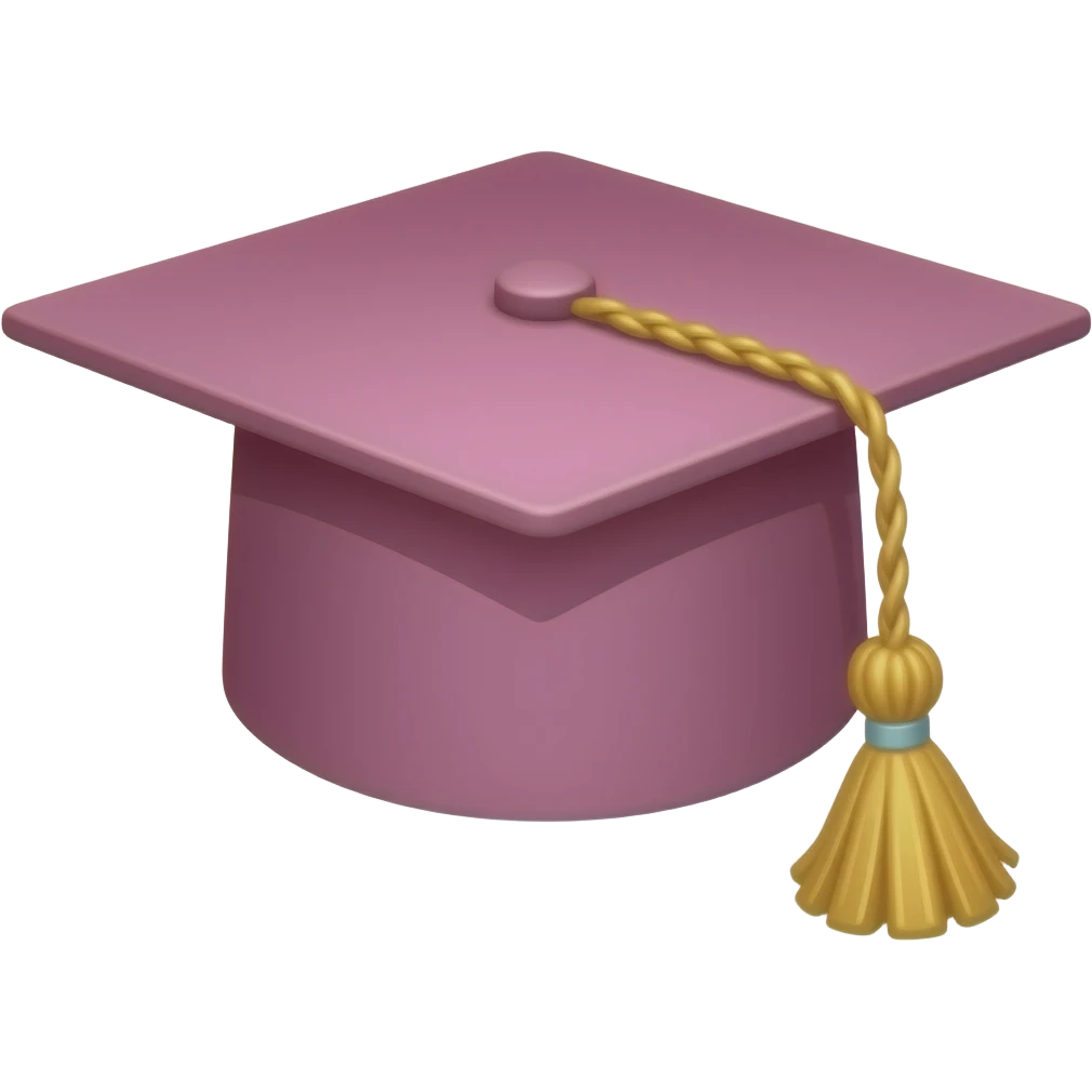 pink graduation cap emoji