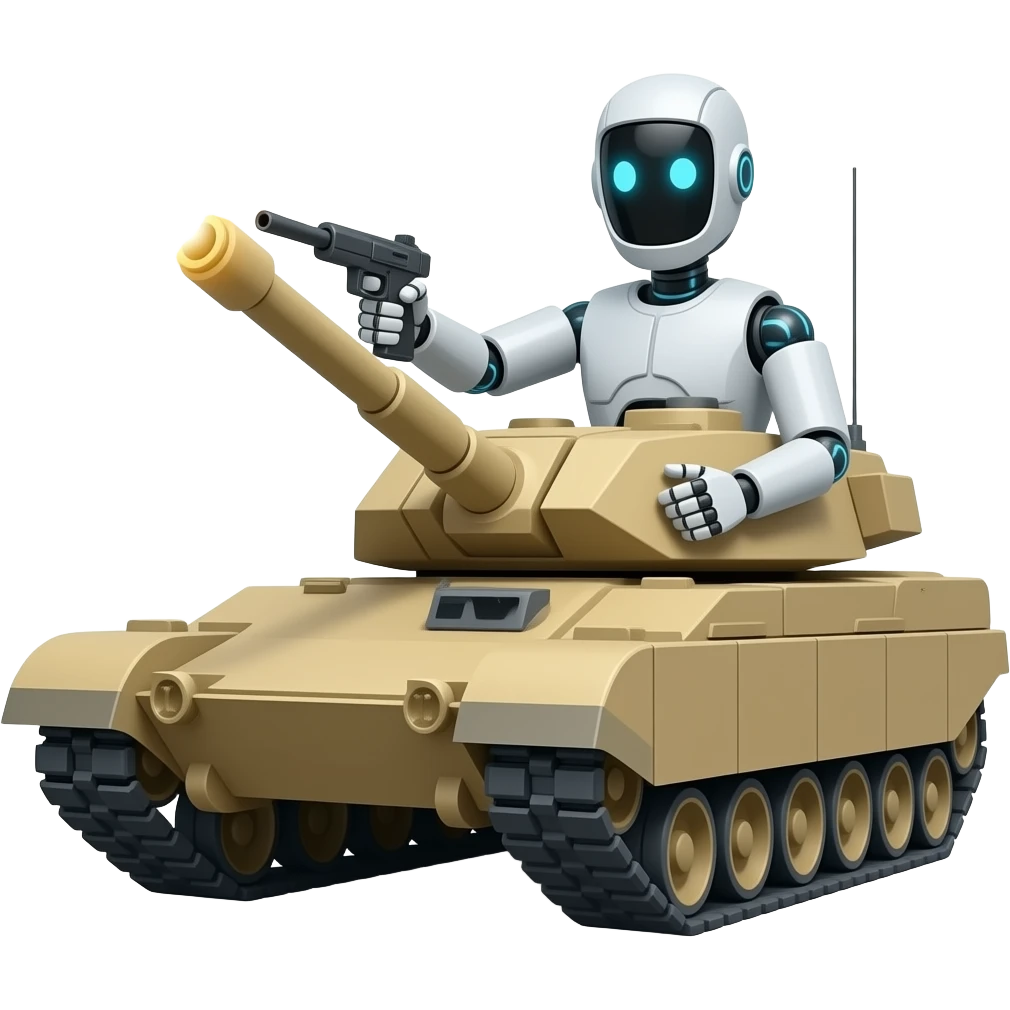 AI robot tank shooting emoji
