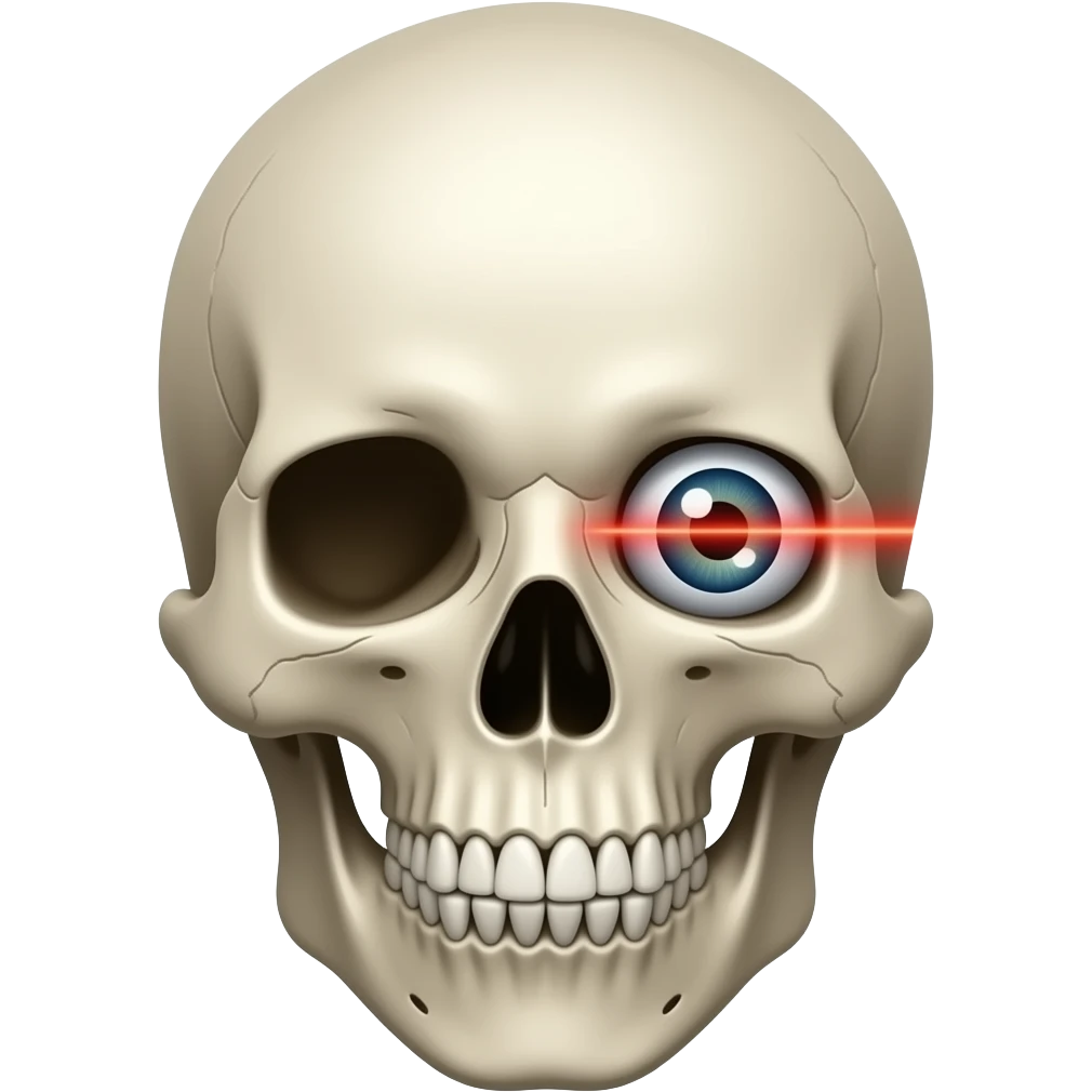Череп с лазером в глазу emoji
