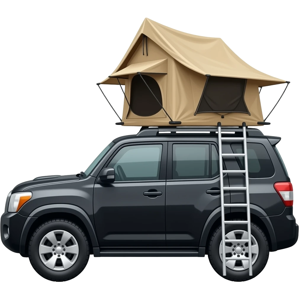 Black 4Runner with a roof top tent emoji