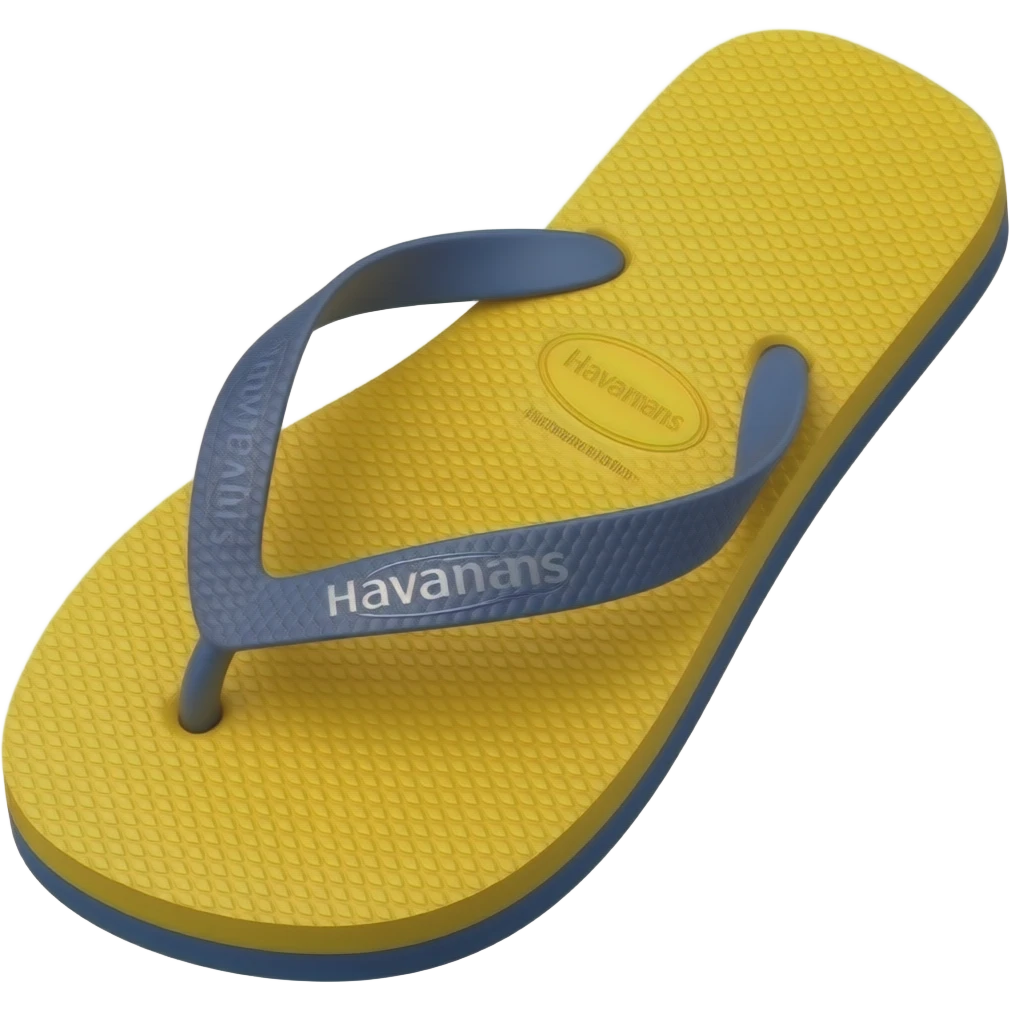 Uma super Chinelo gigante e nela tá escrito Havaianas emoji