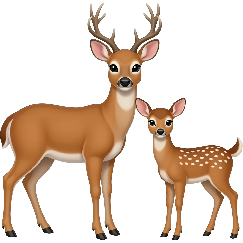 Deer and fawn emoji