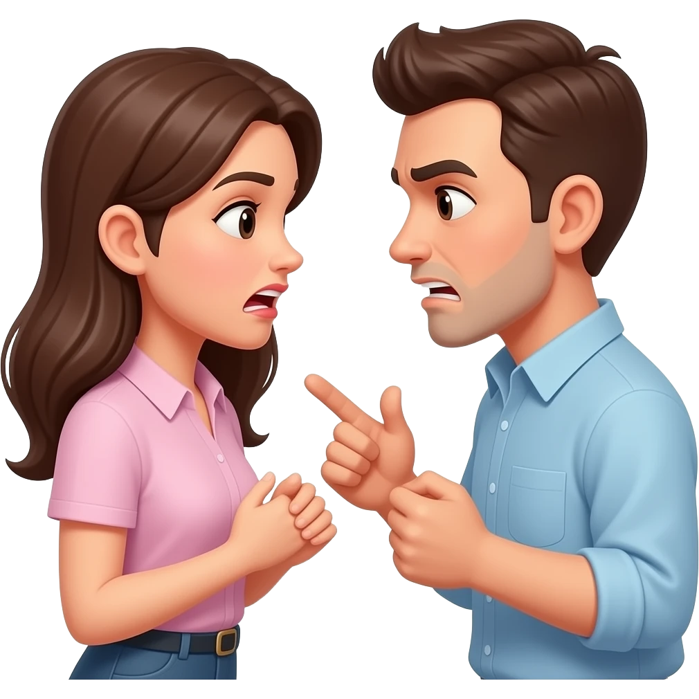 Lovers arguing face-to-face emoji