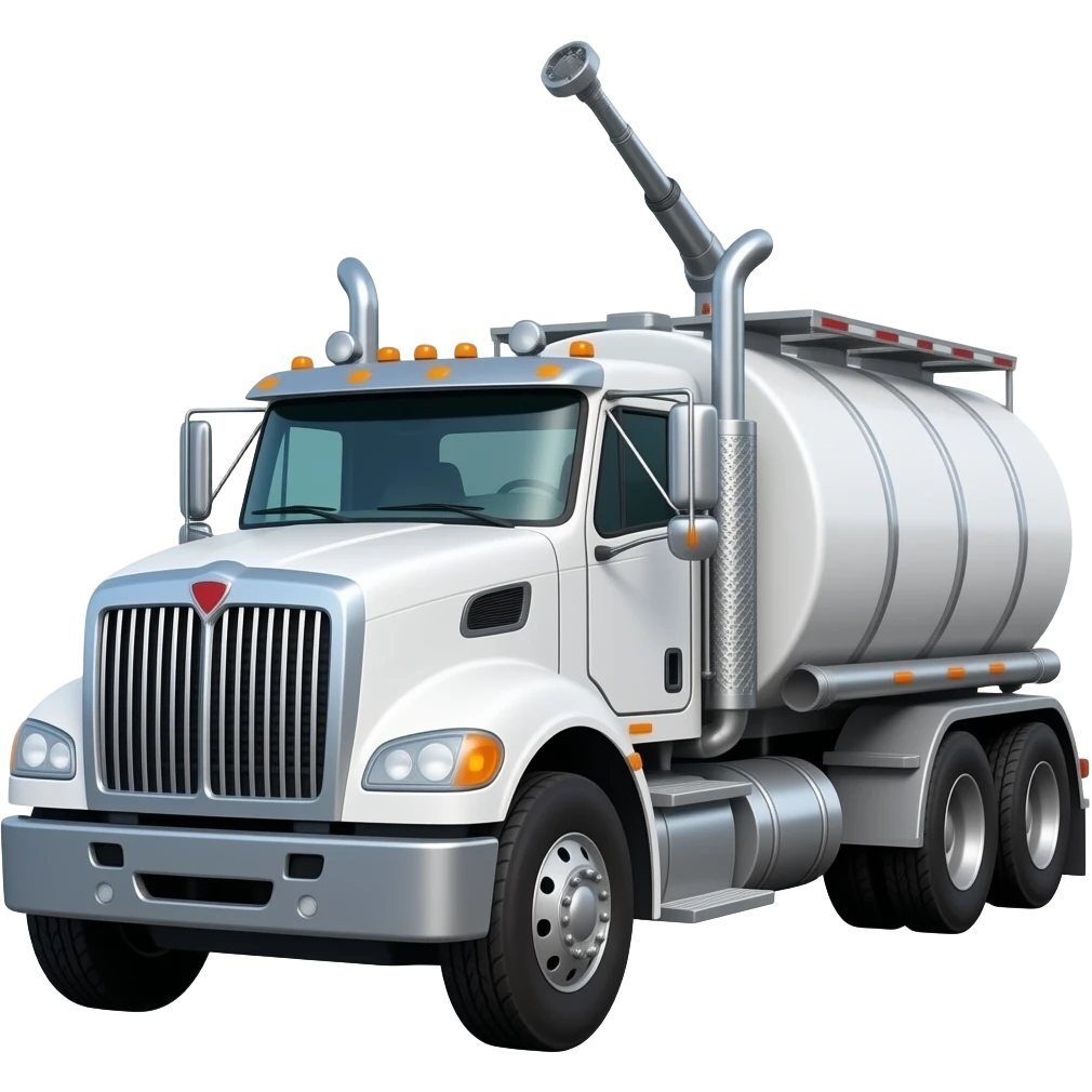 construction camion citerne blanc westernstar avec bras arrosage frontale side-way emoji