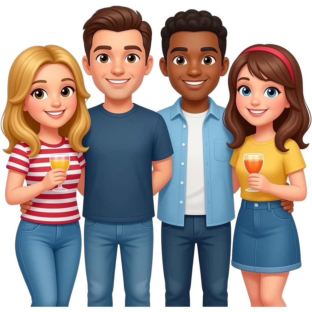 4 friends celebrating together emoji