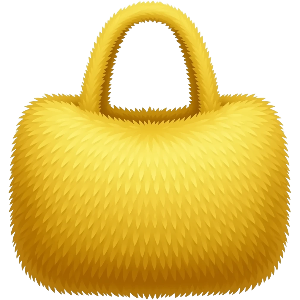 yellow fur tote bag emoji