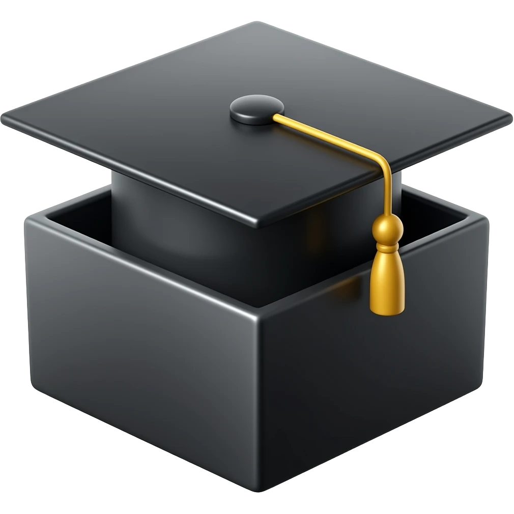study cap in black box emoji