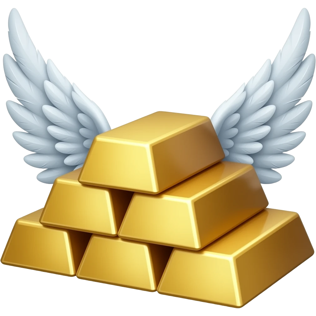 gold bars with wings emoji