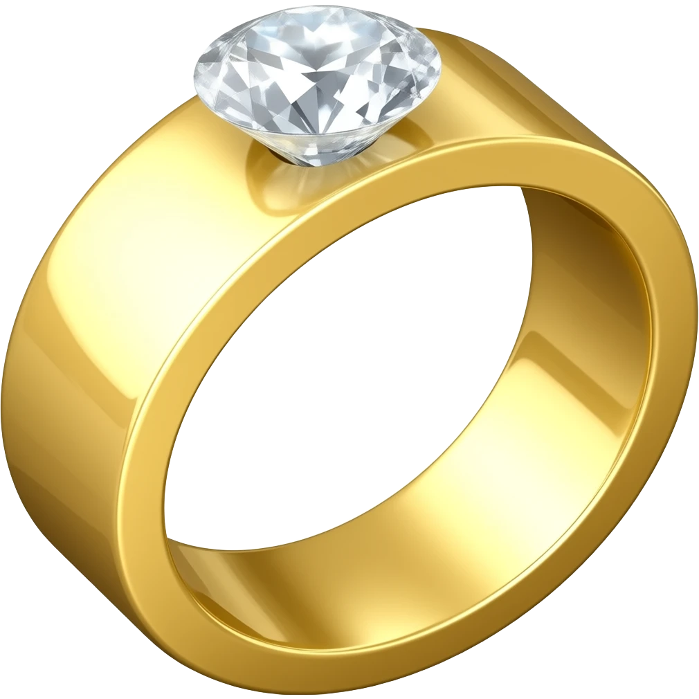 golden ring with a diamond emoji