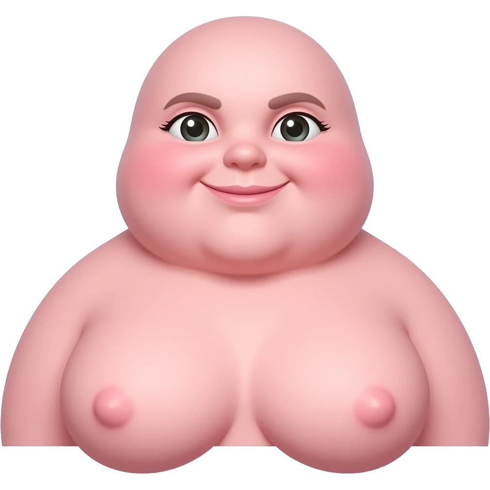 Pink fat blob with boob emoji