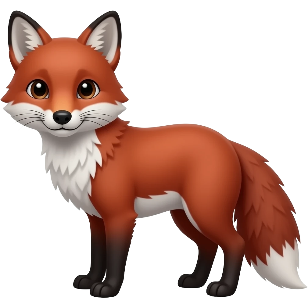 Black red fox emoji
