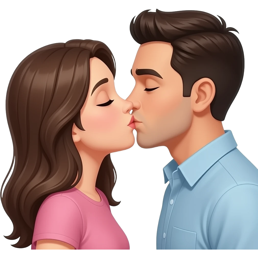 2 iOS emojis passionately kissing each other emoji
