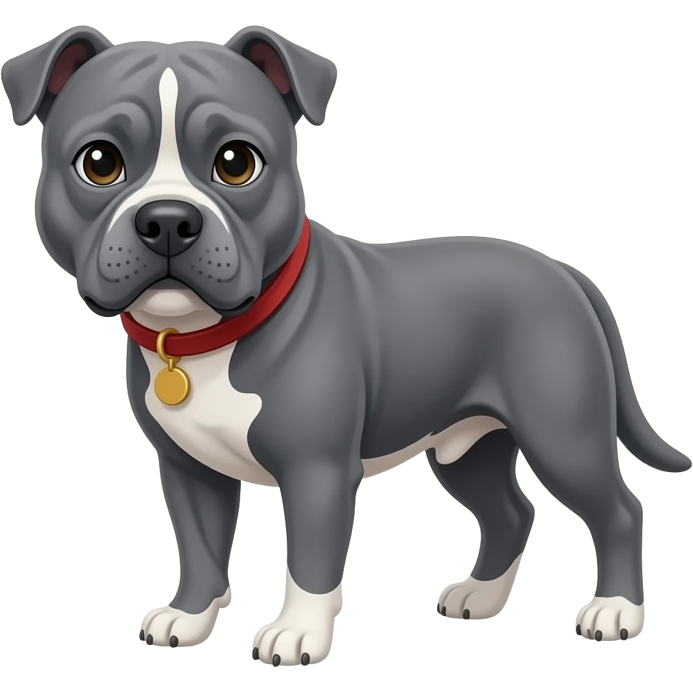 grey staffy dog emoji