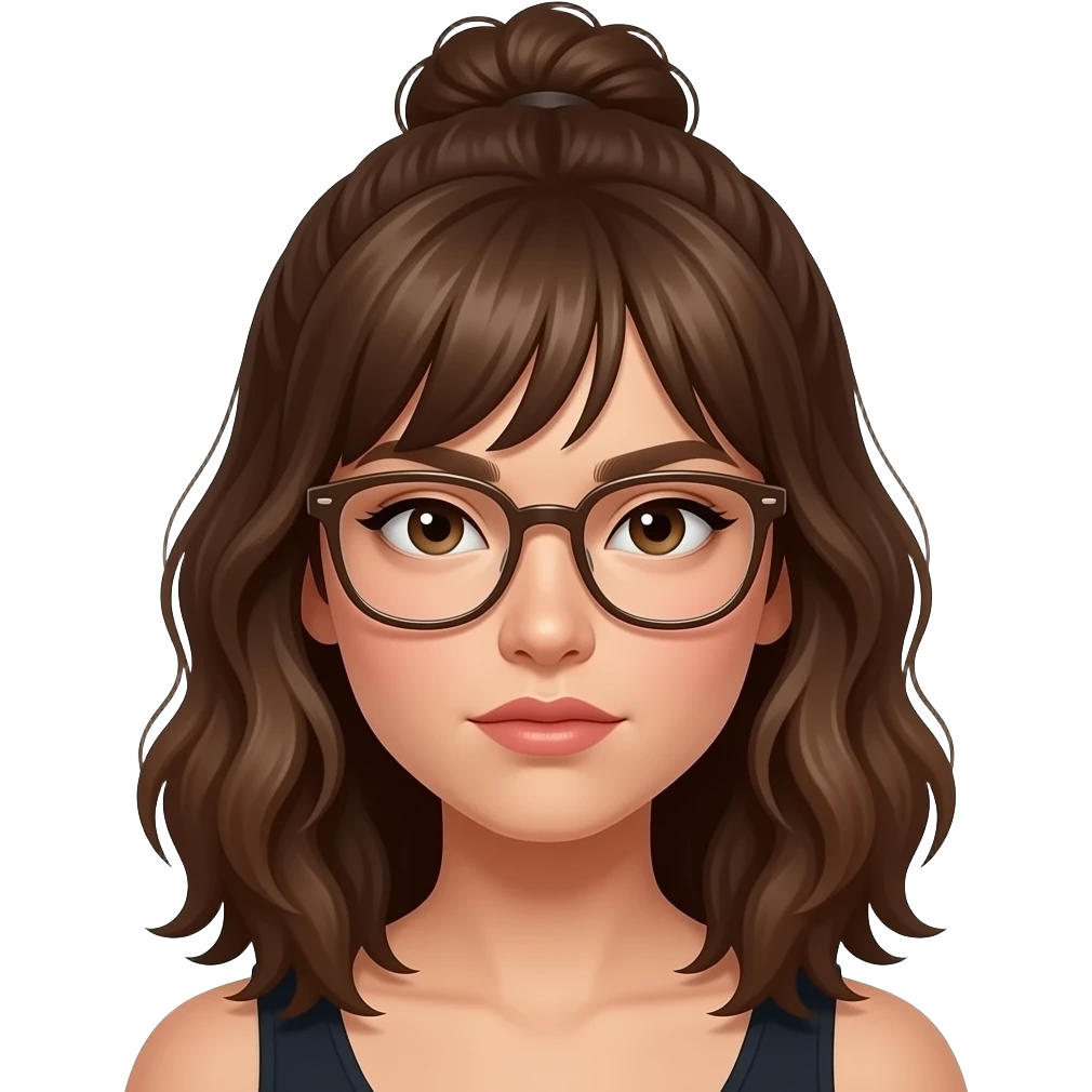 young adult woman, warm skin tone, wavy chestnut hair with curtain ...