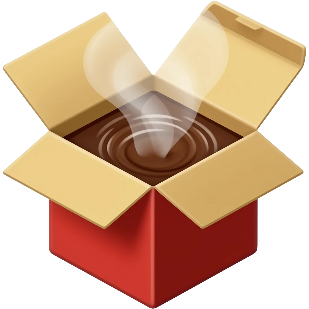 A red hot box of chocolate open emoji