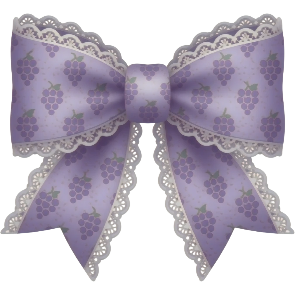 grape pattern purple bow lace coquette bow emoji