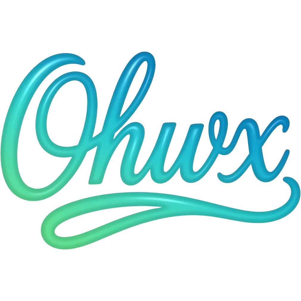 The word 'Online' in cursive fancy writing that's glowing blue green OMBRE with no background emoji