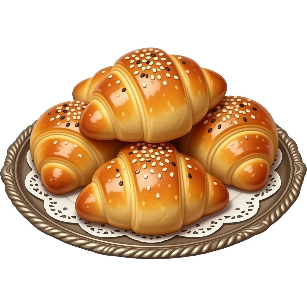 Ultra-realistic golden-brown pastries, freshly baked flaky texture ...