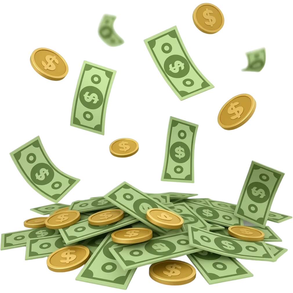 money falling emoji