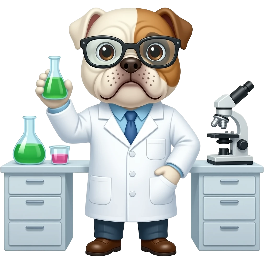 Uga white bulldog chemist emoji