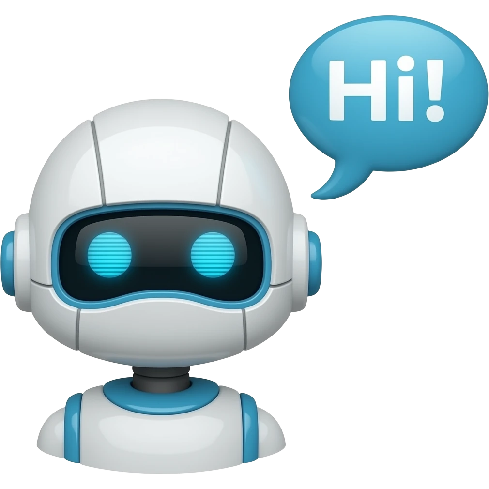 Robot head Hi! emoji