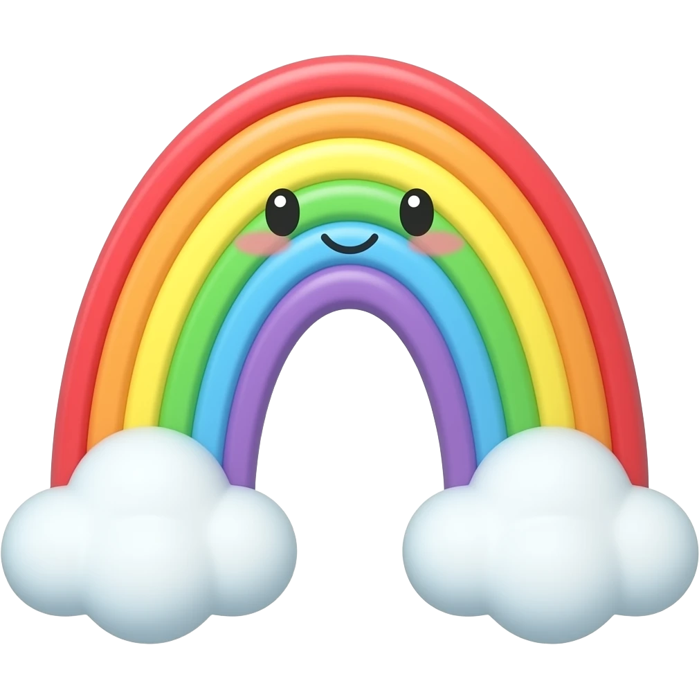 Cute chibi rainbow emoji