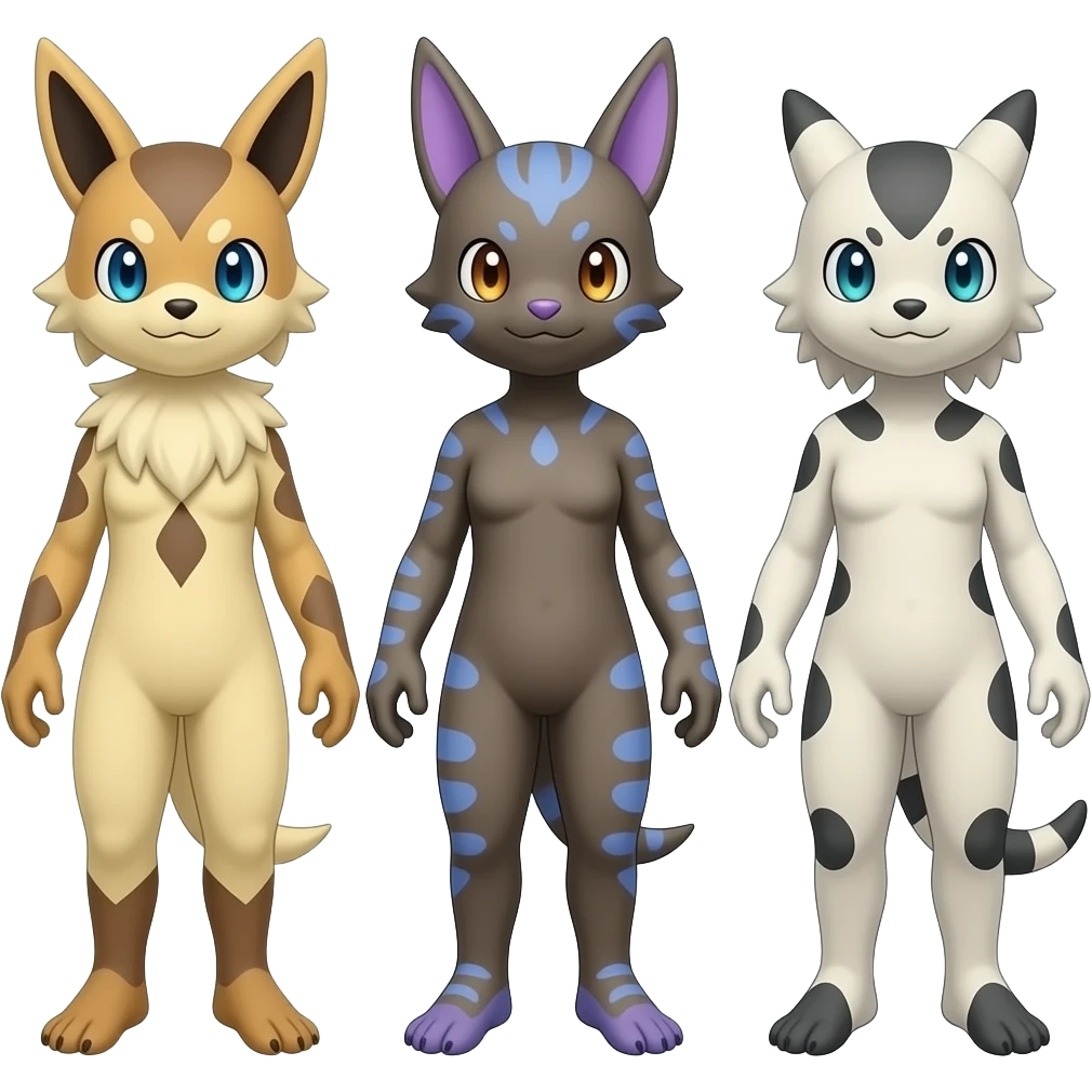 Minccino-Furret-Zeraora-Fakémon-fusion-hybrid emoji