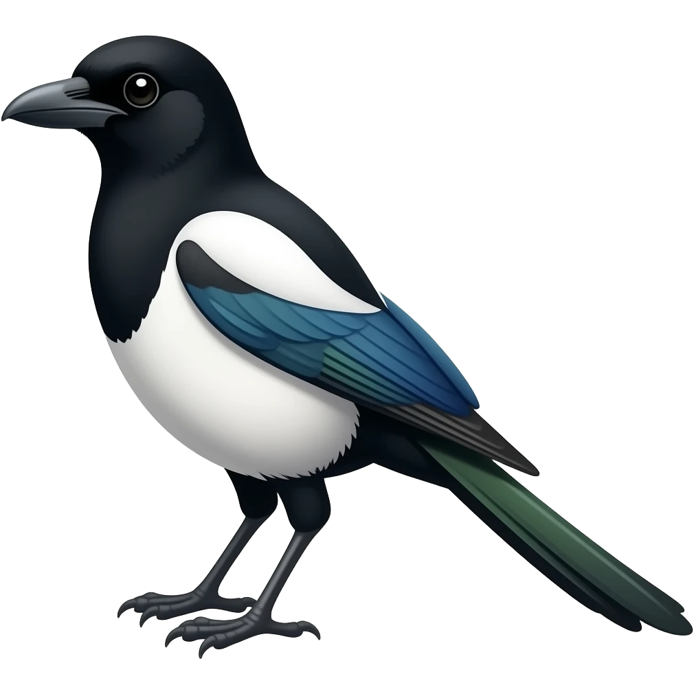 une pie l'oiseau emoji