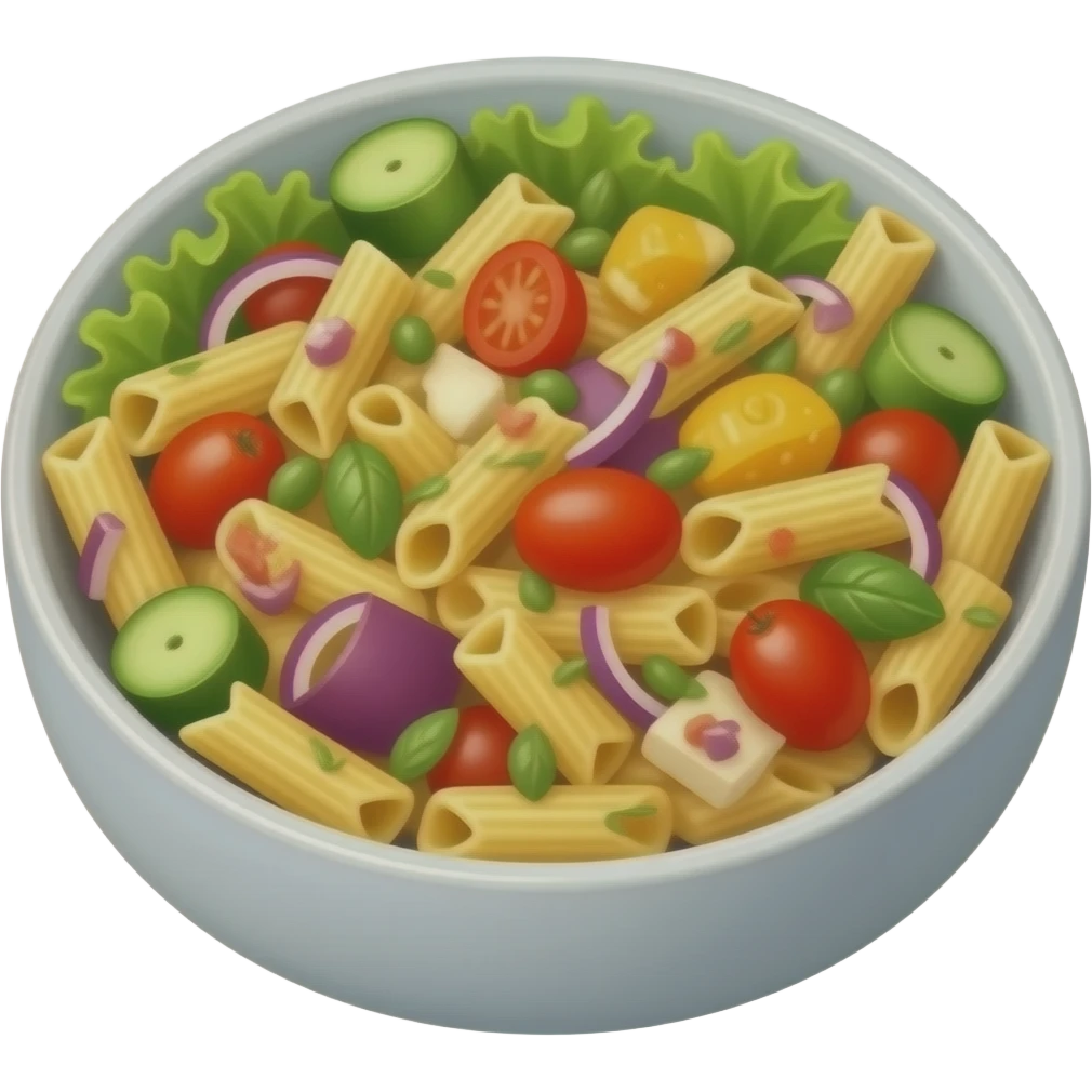 Pasta salad in a bowl emoji