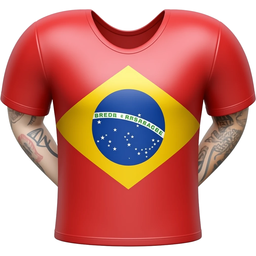 Neymar Brezilya emojisi üzerine kırmızı kalp forma üzerinde yer alsın emoji