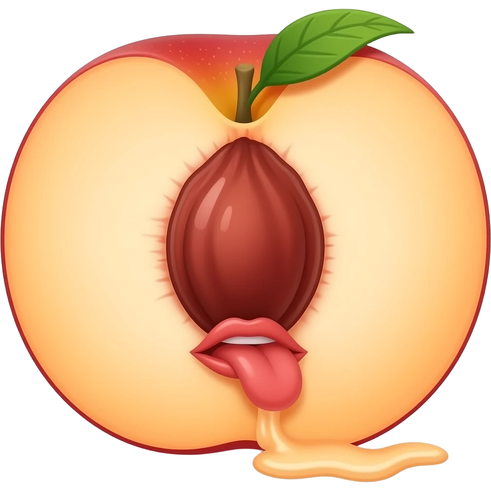 mouth  Licking next to a gushing peach half emoji