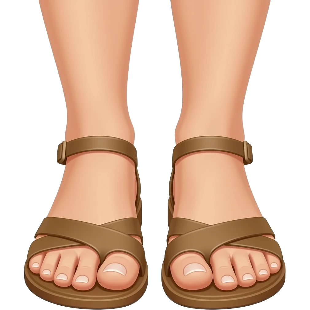 Woman with sandals bottom view emoji