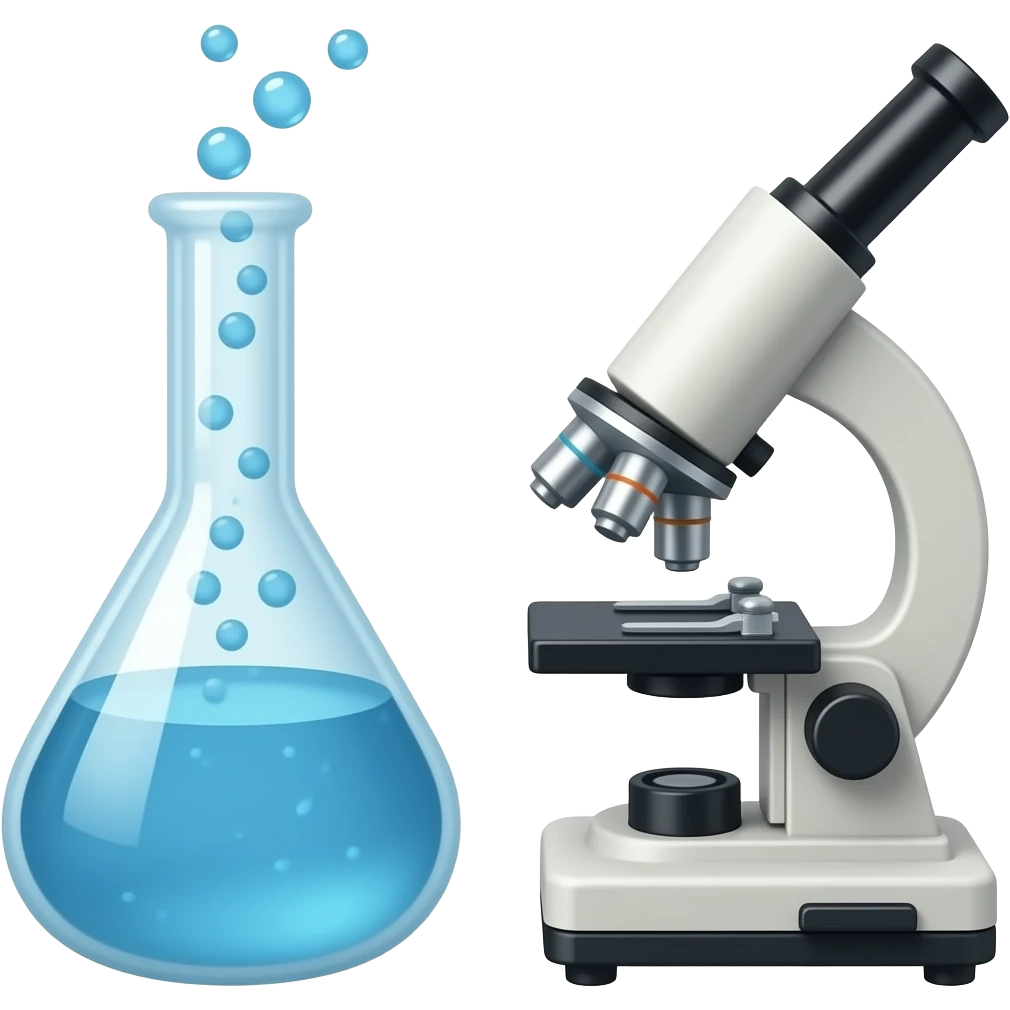 Laboratory flask and microscope emoji