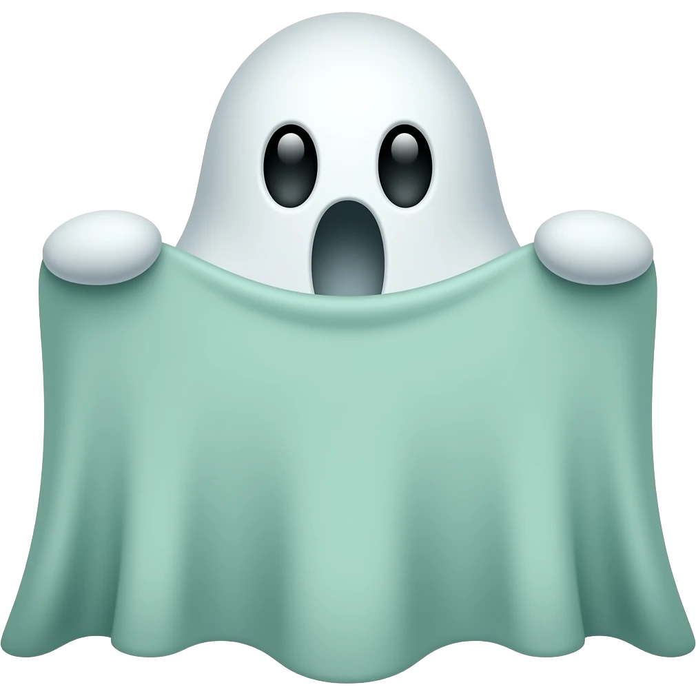 Forest green sheet ghost emoji