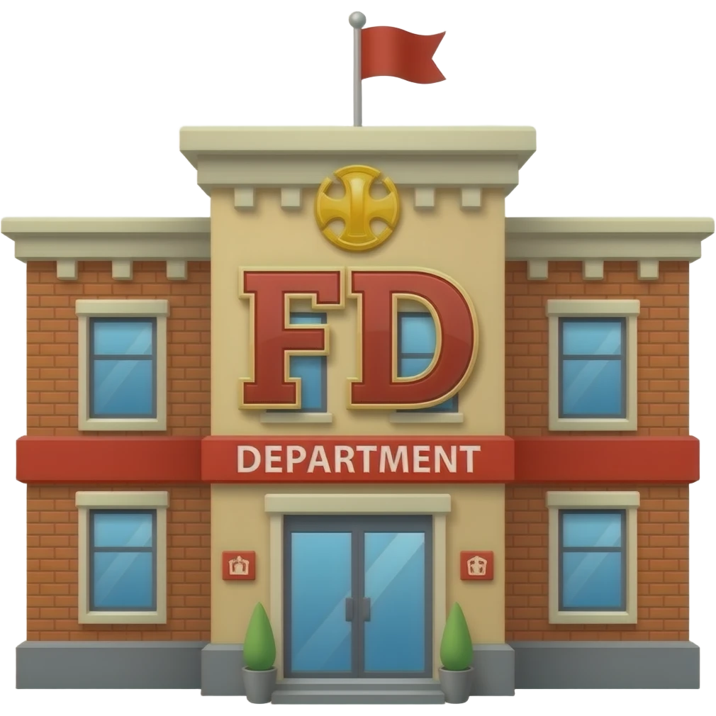 Fire department building names FD emoji no background emoji