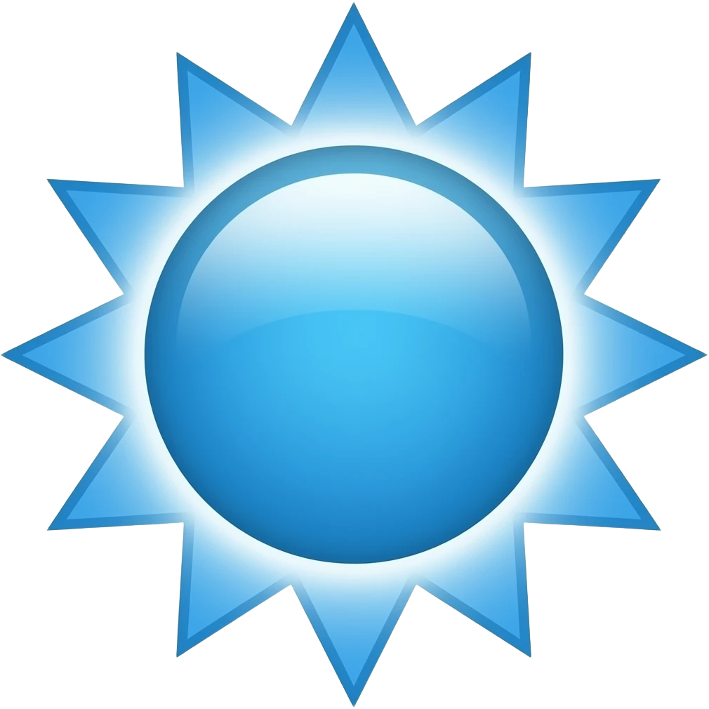 Blue sun emoji