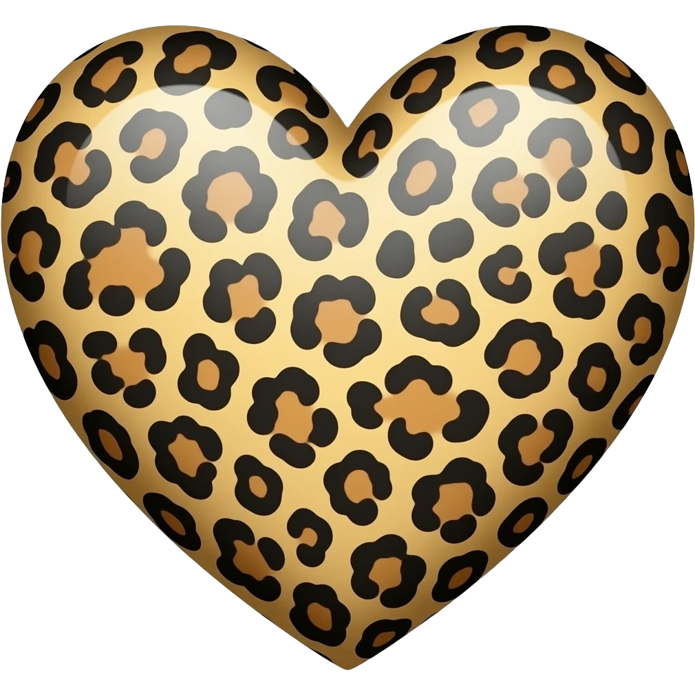 Love shape with leopard color emoji