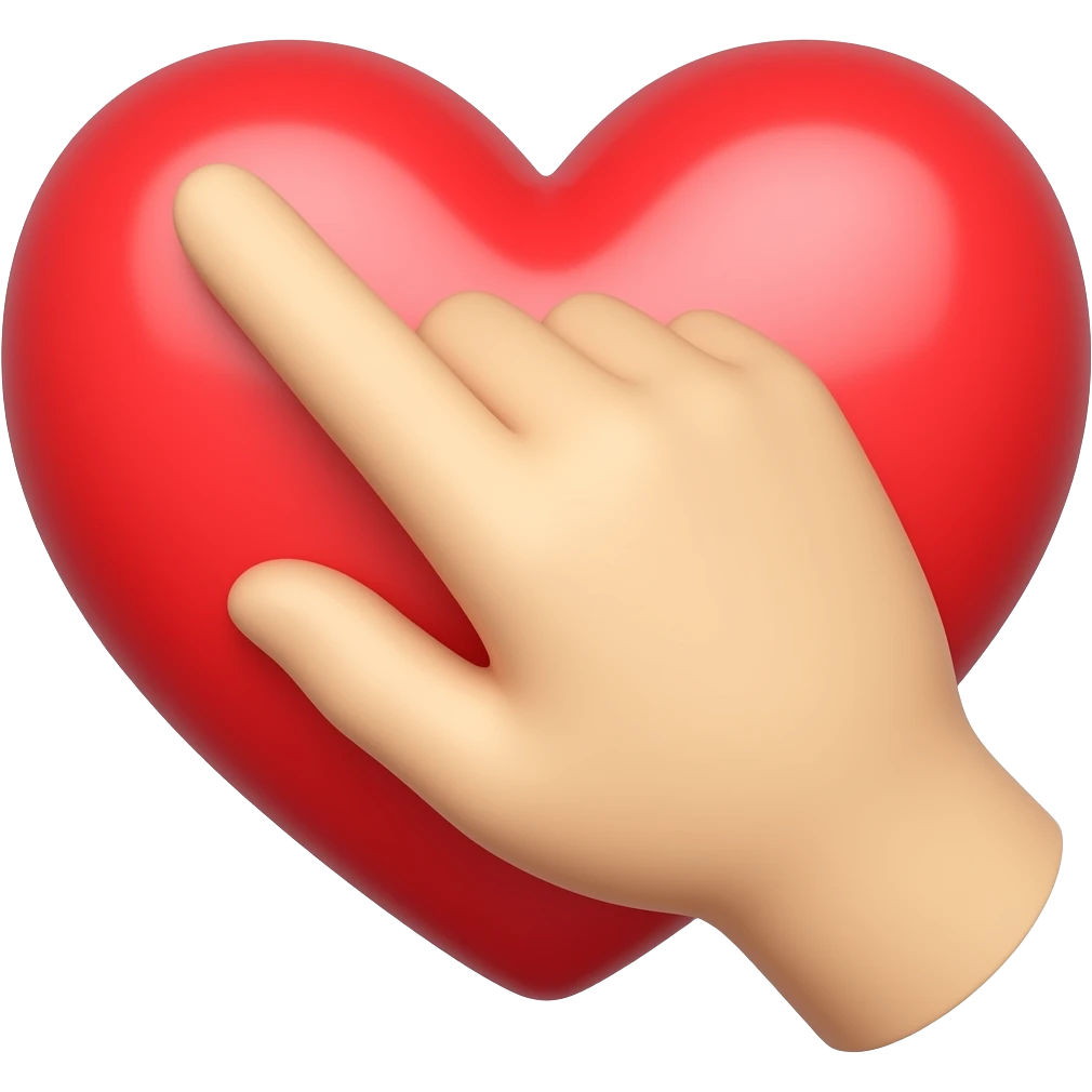 One hand making half of a heart emoji