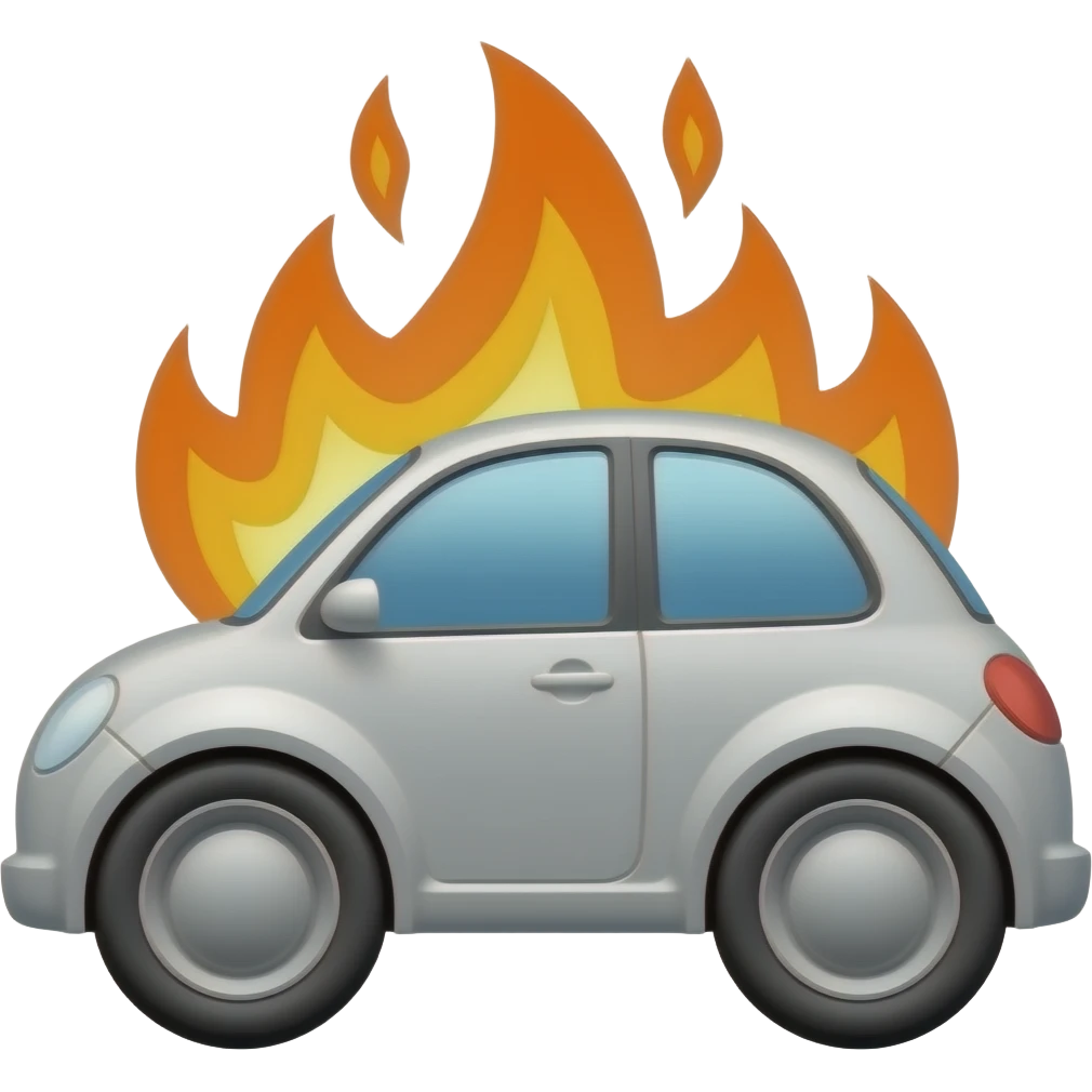 GENERATE EMOJI OF a overheating car emoji