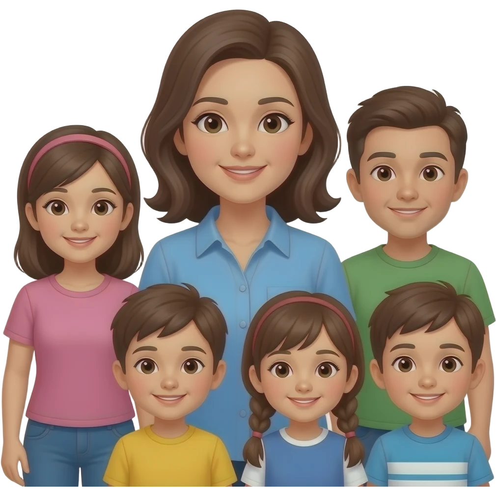 Мама стилизованная с дочкой старшей и младшим сыном 5 дет emoji