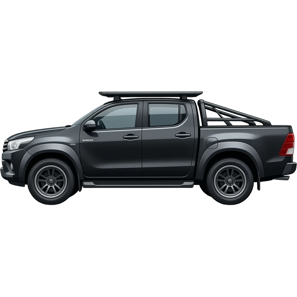 4X4 BLACK VIGO HILUX more modified  side picture emoji