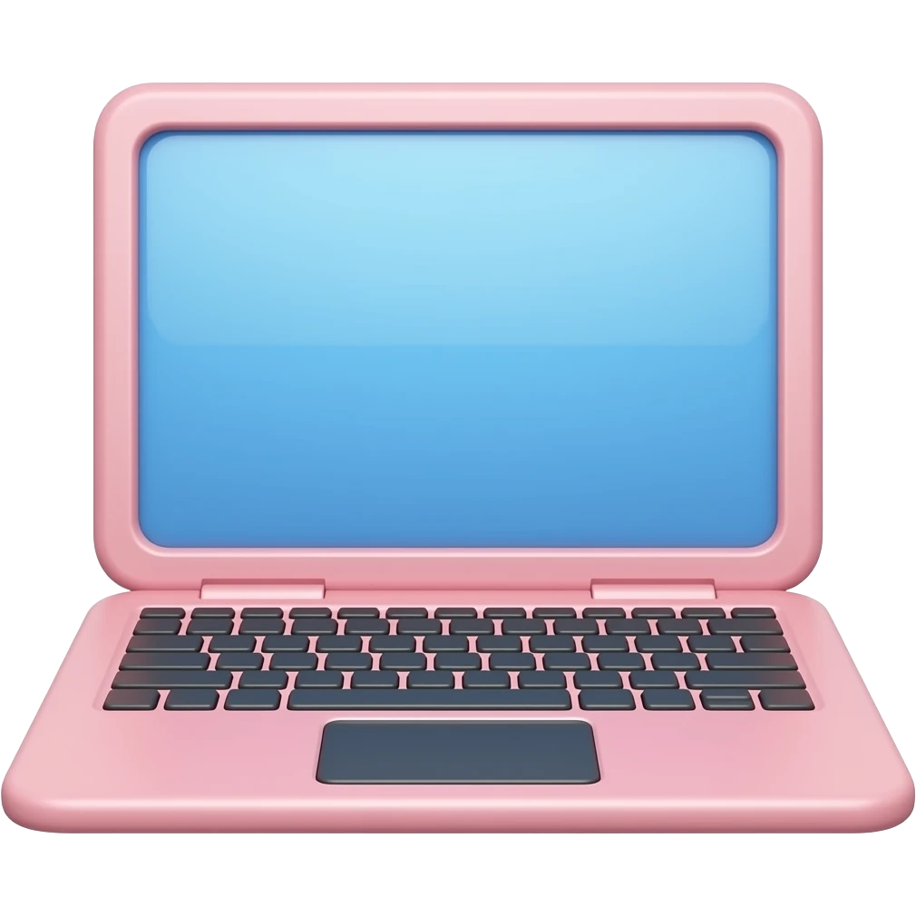 A pink laptop emoji