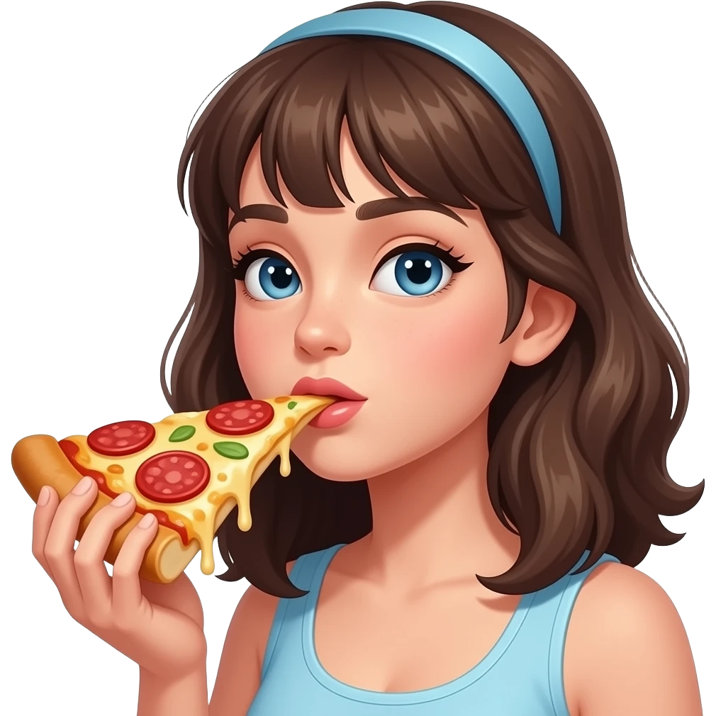Nude girl giving a blow job while you ate your favorite pizza emoji