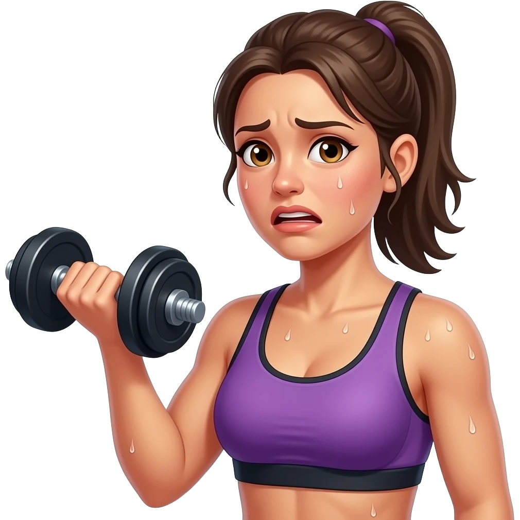 woman gym fatigue emoji