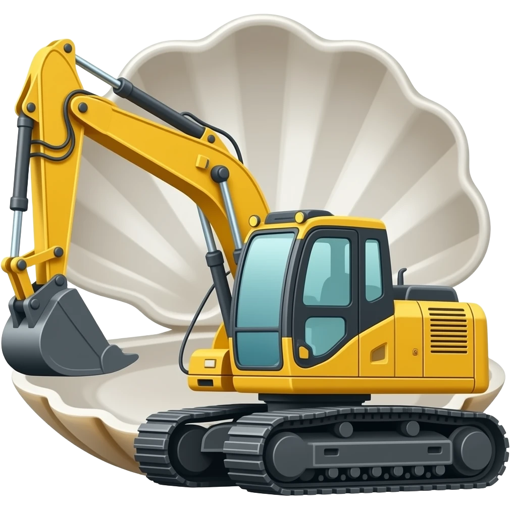 Clamshell excavator emoji