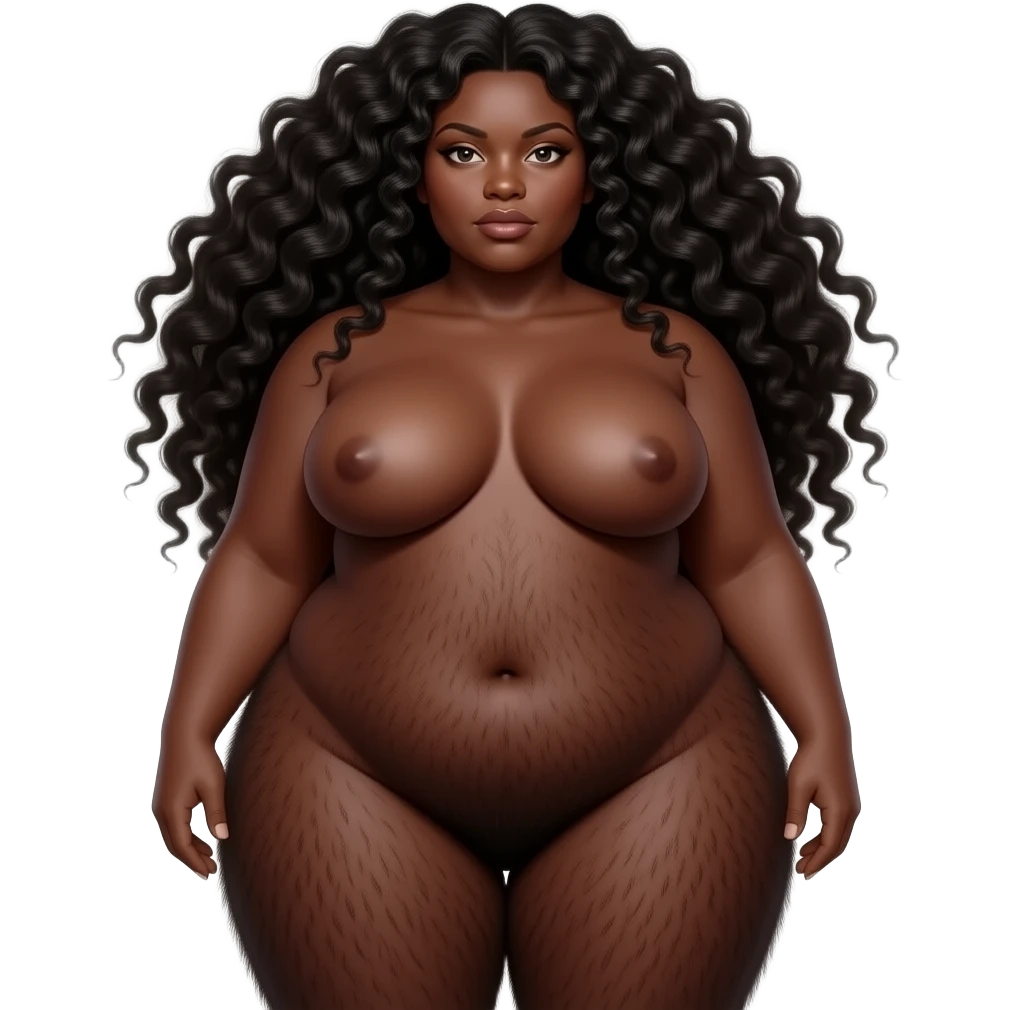 Naked black thick woman with huge tits full body hairy pussy emoji