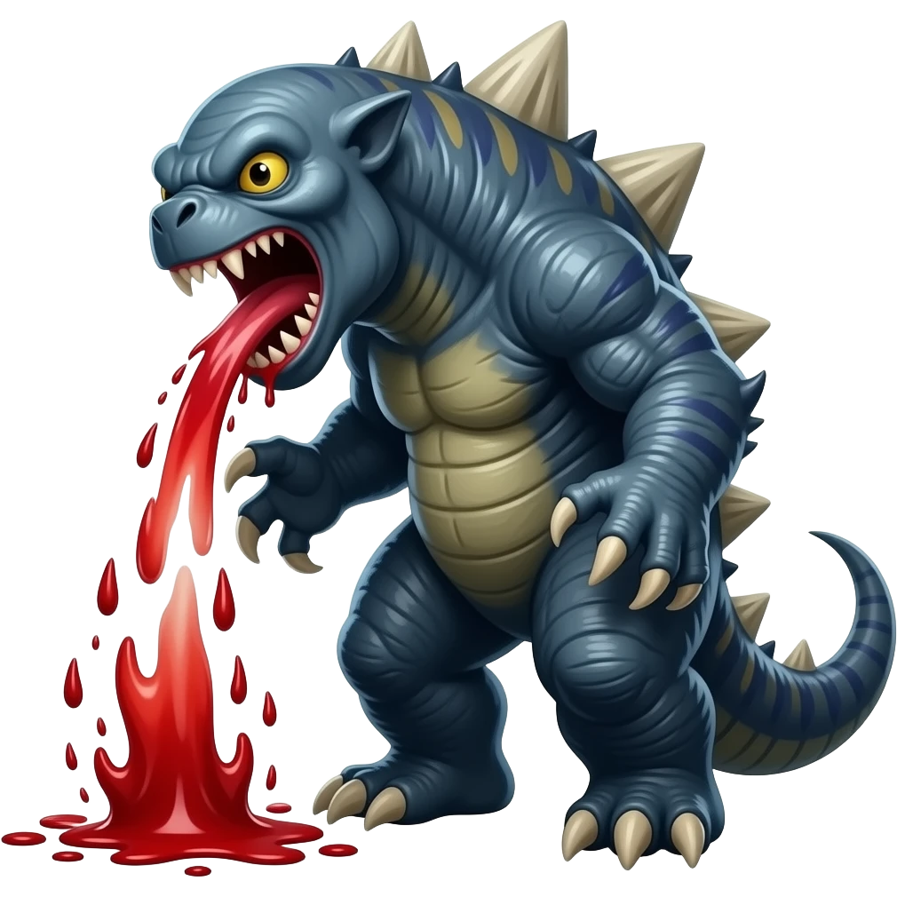 Monstruo comiendo y que le salga sangre en la boca emoji