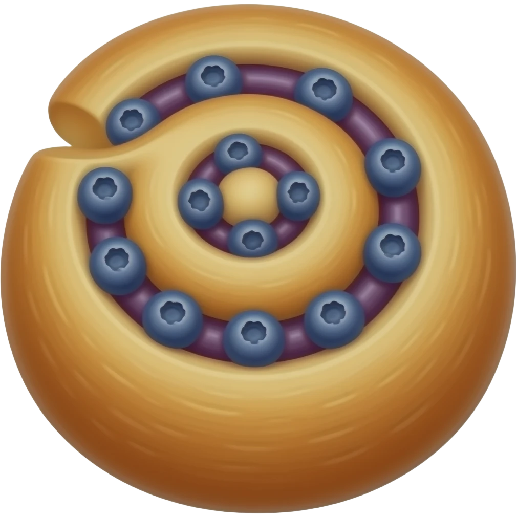 Danish pastry with blueberry swirl filling emoji