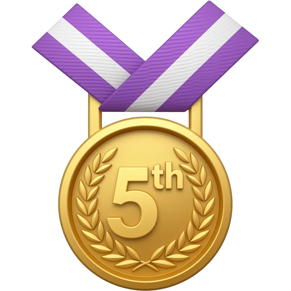 5 place medal purple emoji