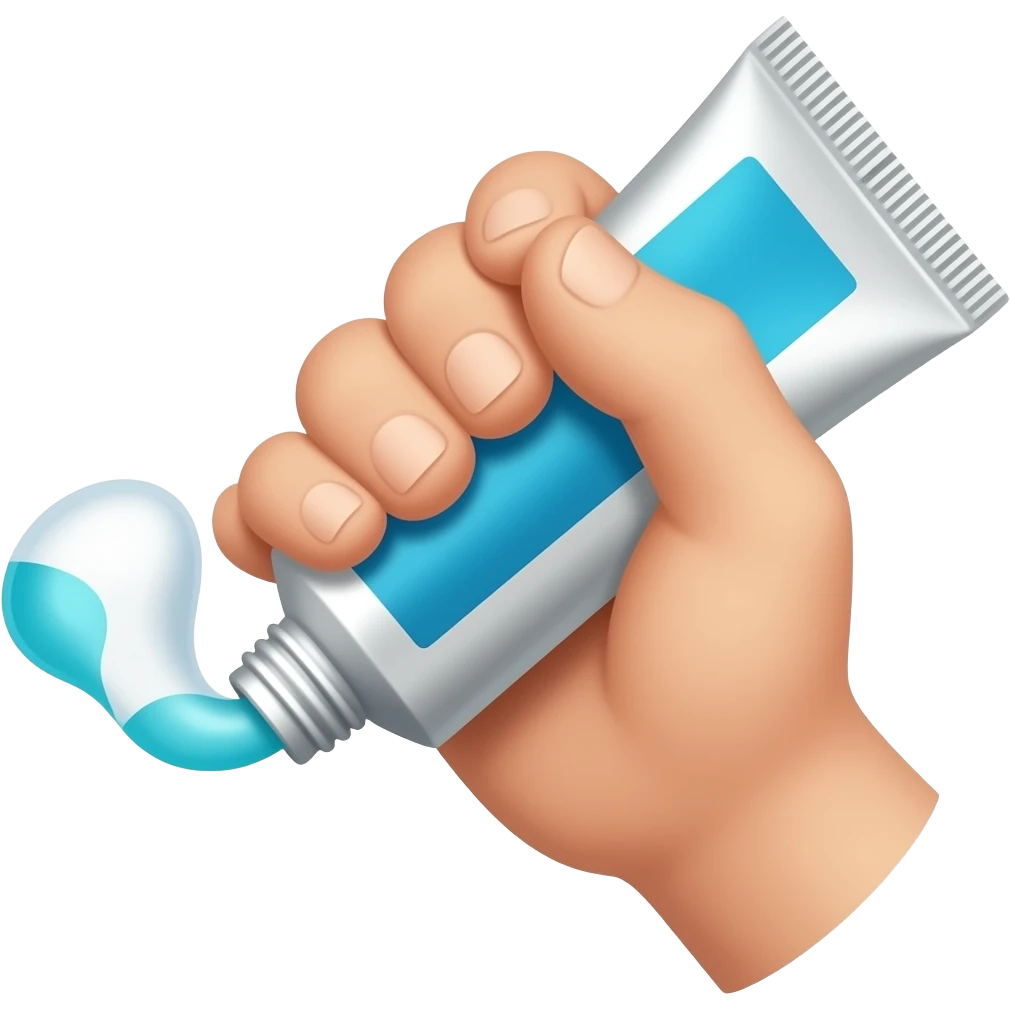 hand squeezing toothpaste bottle emoji